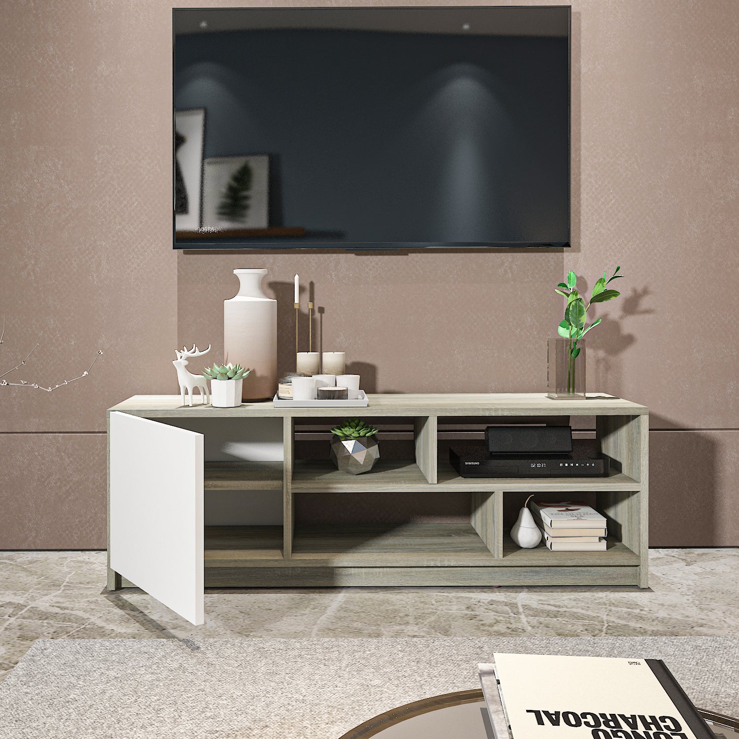 TV Unit - MDF - Multi Color - 120x30x40 cm