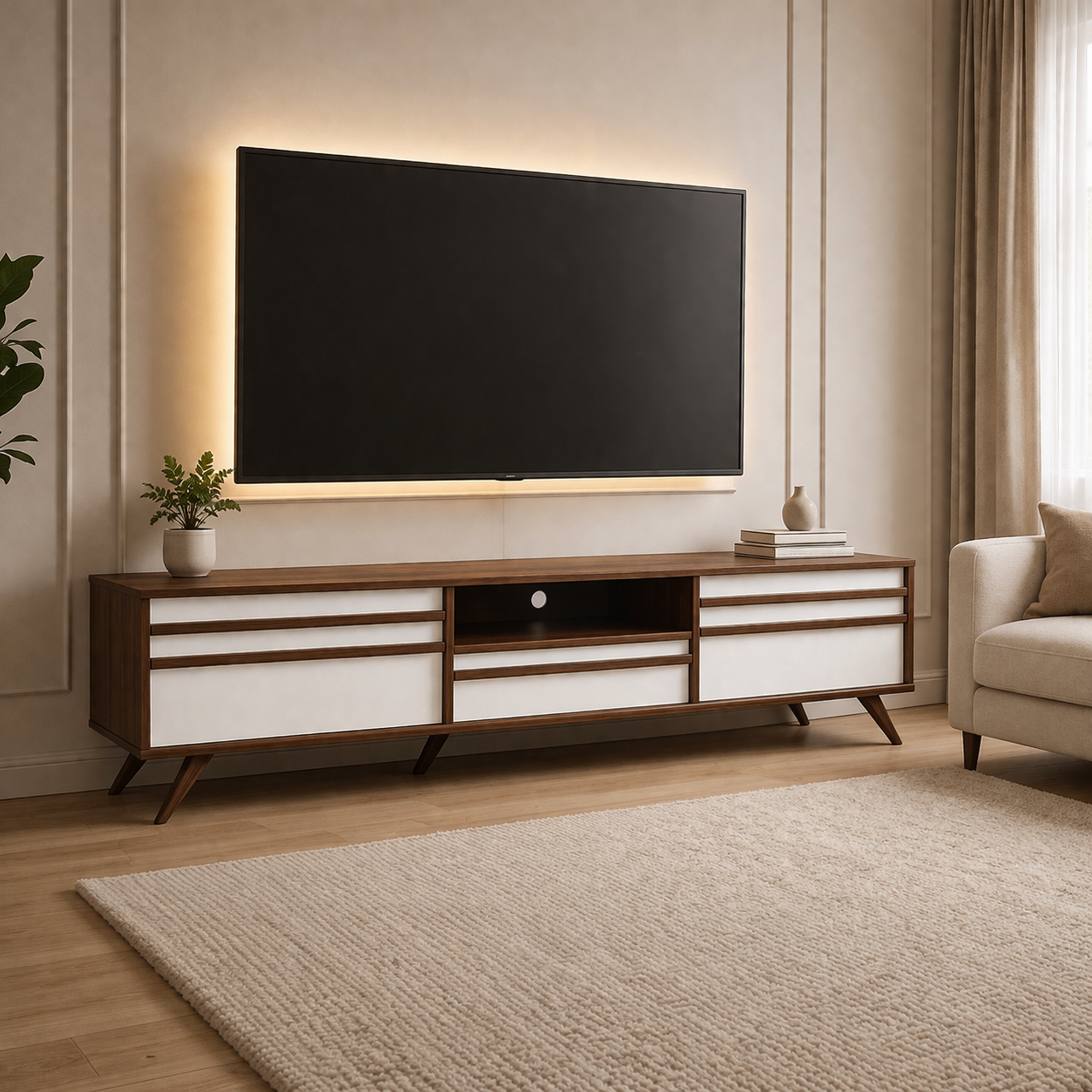 Tv unit - MDF Wood - Multi Color - 180x35x45 cm