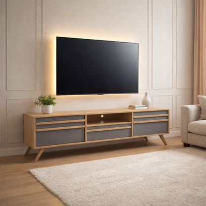 Tv unit - MDF Wood - Multi Color - 180x35x45 cm