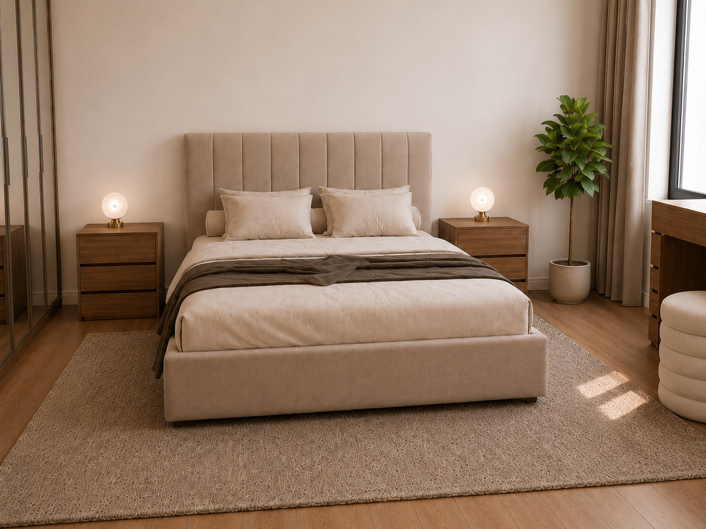 Full Bedroom  - MDF Wood - Brown