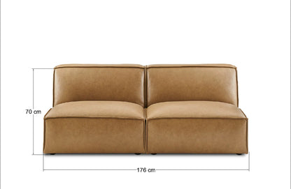 Sofa - Natural Wood - Leather - Brown - Multi Size