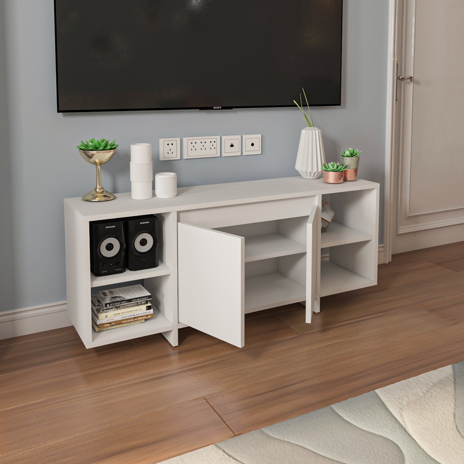 TV Unit - MDF - Multi Color - 120x35x52 cm