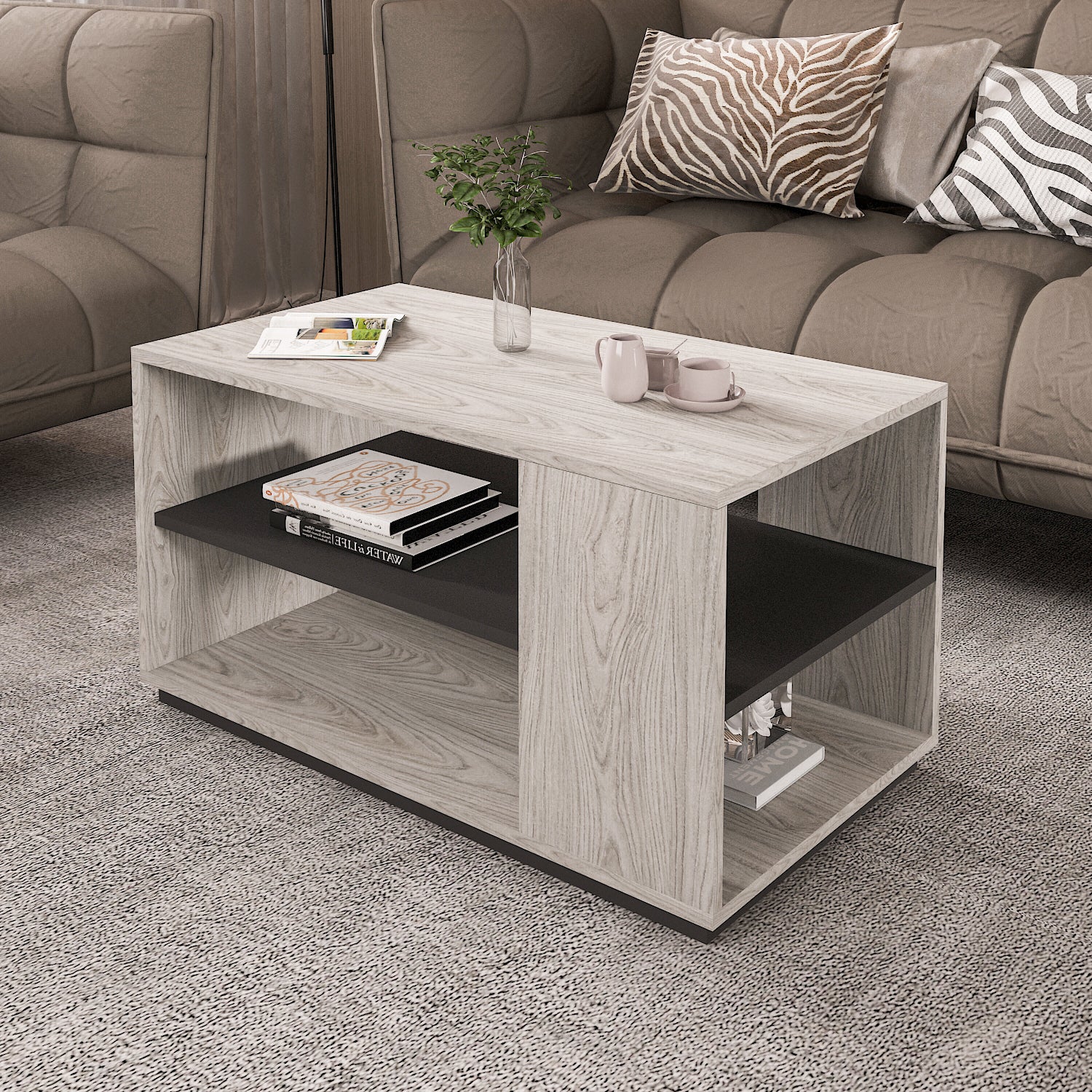 Coffee Table - Multi Color - MDF - 90x50x45 cm
