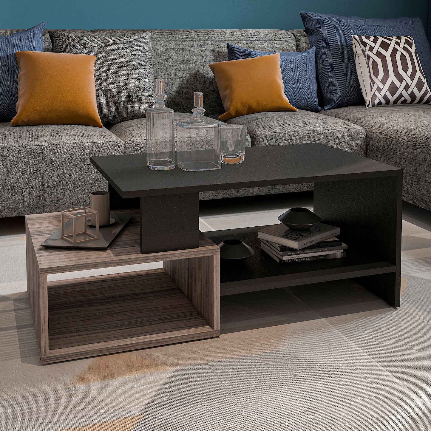 Coffee Table - MDF - Multi Color - 80x50x40 cm