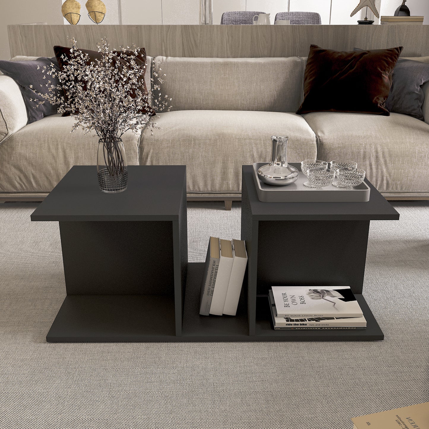 Coffee Table - Multi Color - MDF - 100x50x40 cm