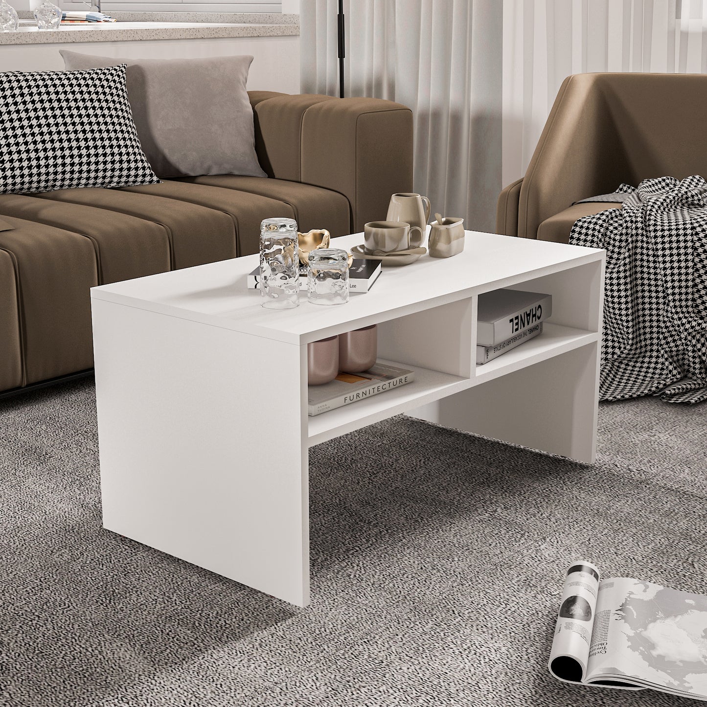 Coffee Table - Multi Color - MDF - 90x50x45 cm