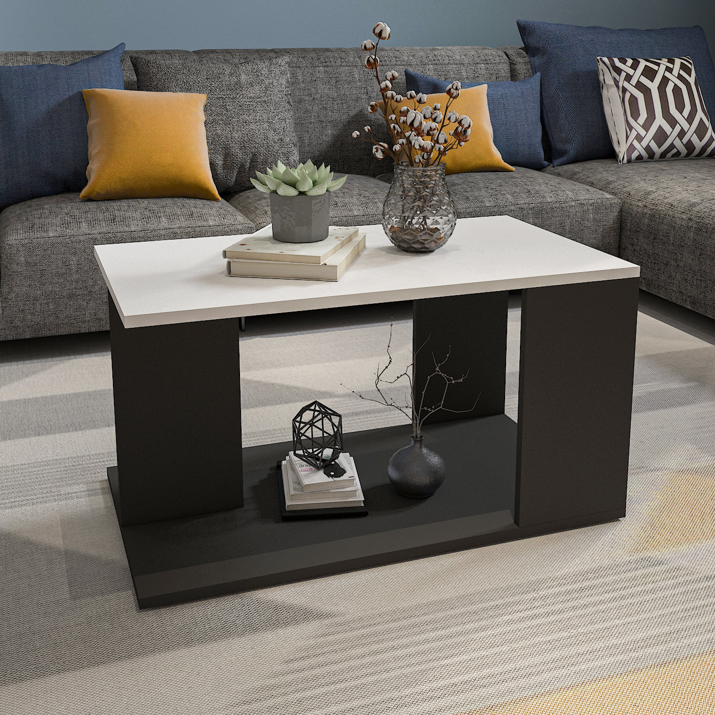 Coffee Table - Multi Color - MDF - 80x45x45 cm