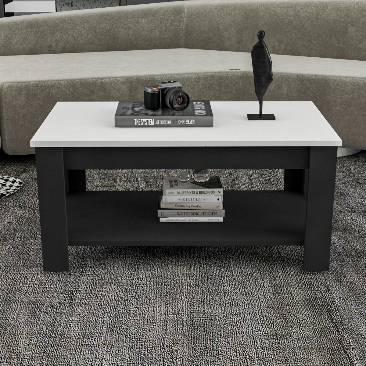 Coffee Table - Multi Color - MDF - 92x52x43 cm