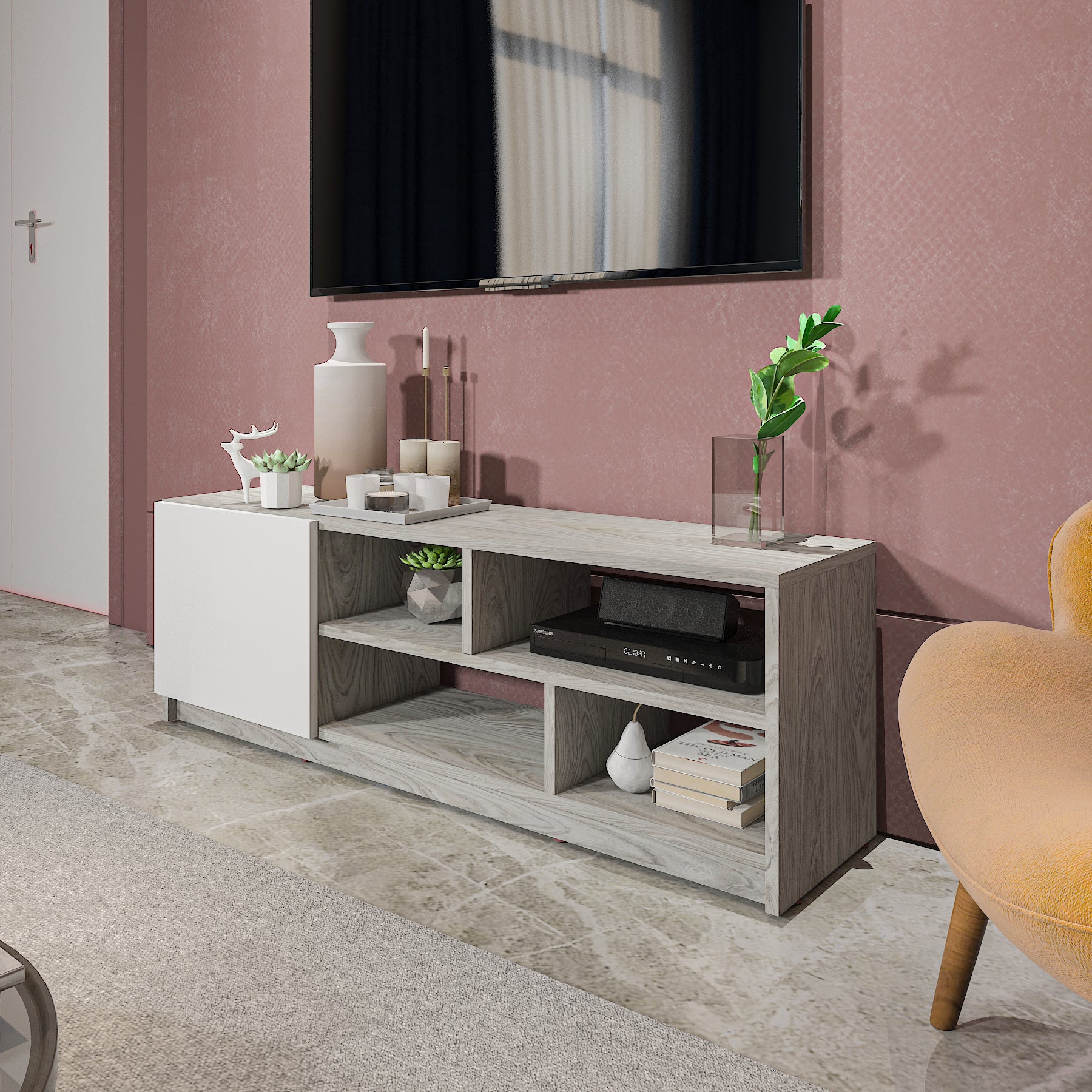 TV Unit - MDF - Multi Color - 120x30x40 cm