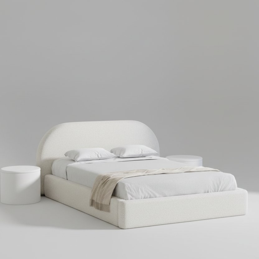 Bed - MDF Wood - White - Multi Size