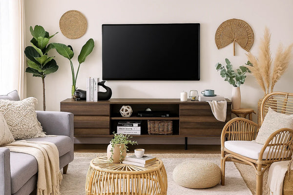 TV Unit - MDF Wood - Brown - 160x30x53 cm - Cataloug