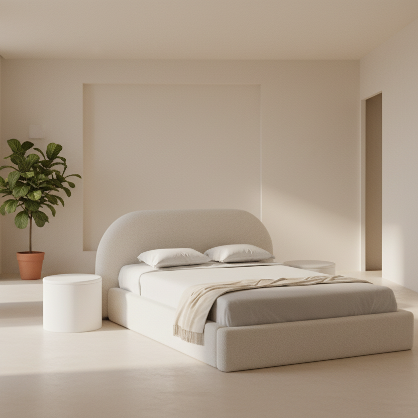 Bed - MDF Wood - White - Multi Size