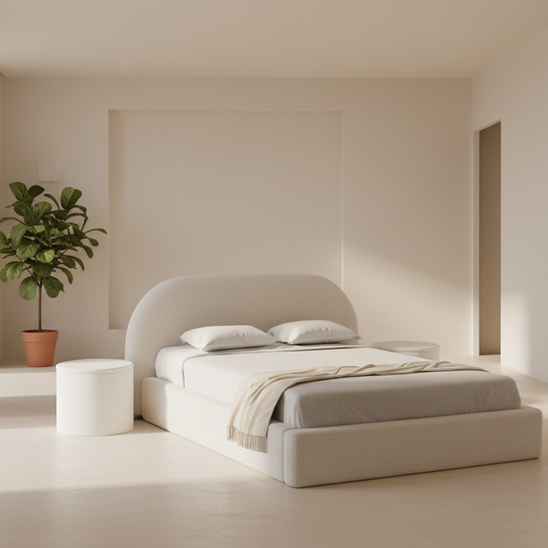 سرير - خشب MDF - أبيض - متعدد المقاسات