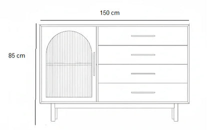 Buffet - MDF Wood - Beige - 150x45x85 cm
