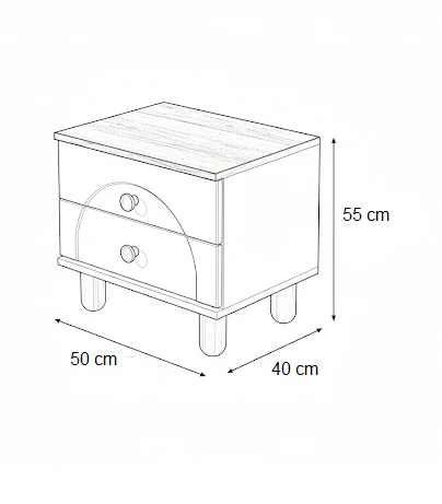 Commode - MDF Wood - White & Beige - 50x40x55 cm - Cataloug