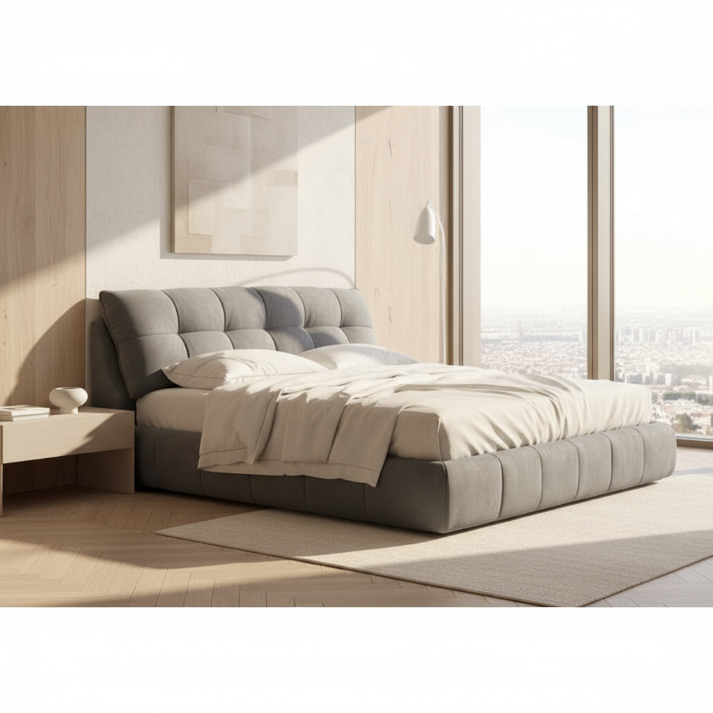 سرير - خشب MDF - رمادي - متعدد المقاسات