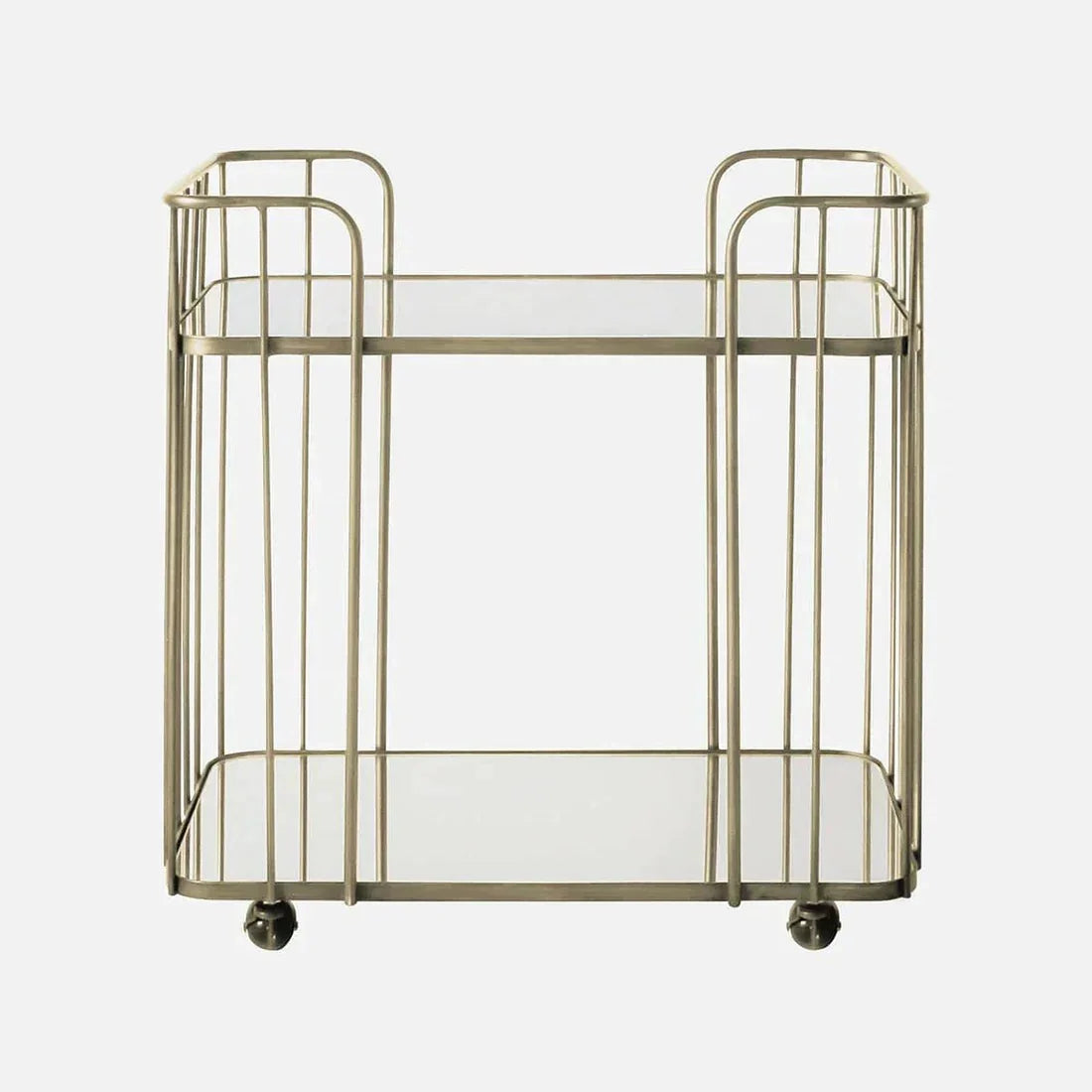 Serving Table - Steel - Glass - Gold - 80x40x80 cm