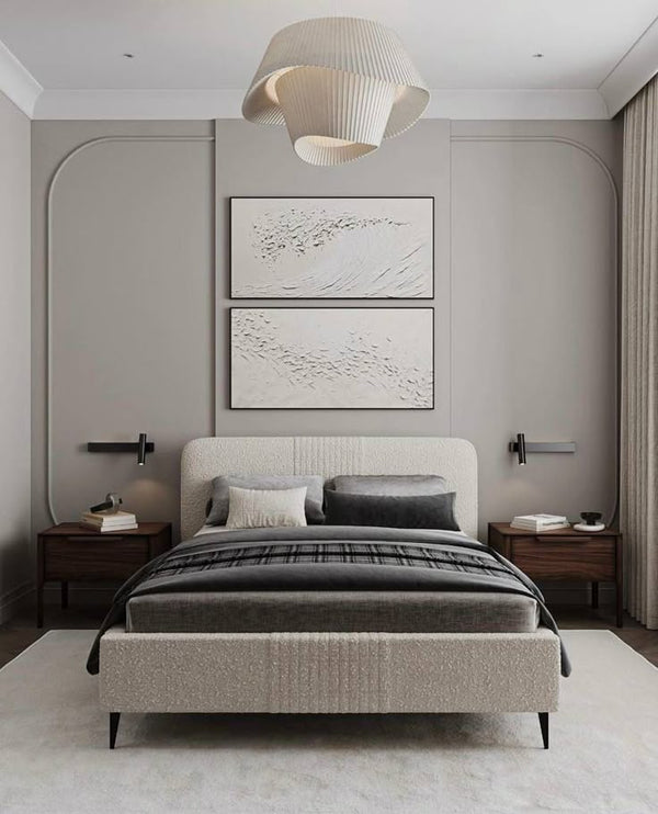 Bed-MDF Wood-Gray- Multi Size