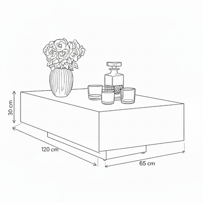 Coffee Table - MDF - Multi Color - 120x65x30