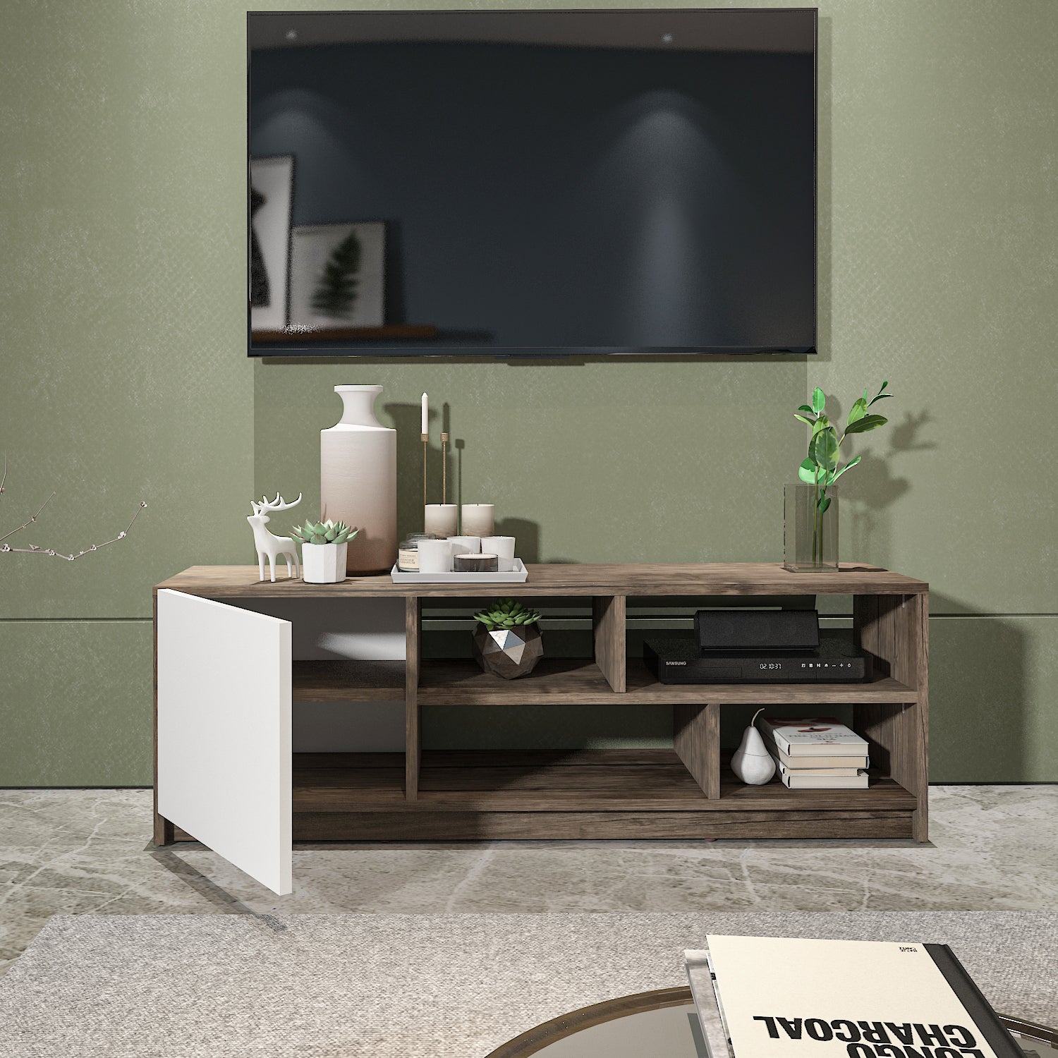 TV Unit - MDF - Multi Color - 120x30x40 cm