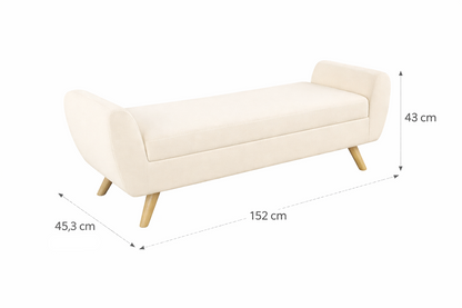 Banquette ( Storage ) - MDF Wood - Multi Color - Linen - 152x43x45 cm