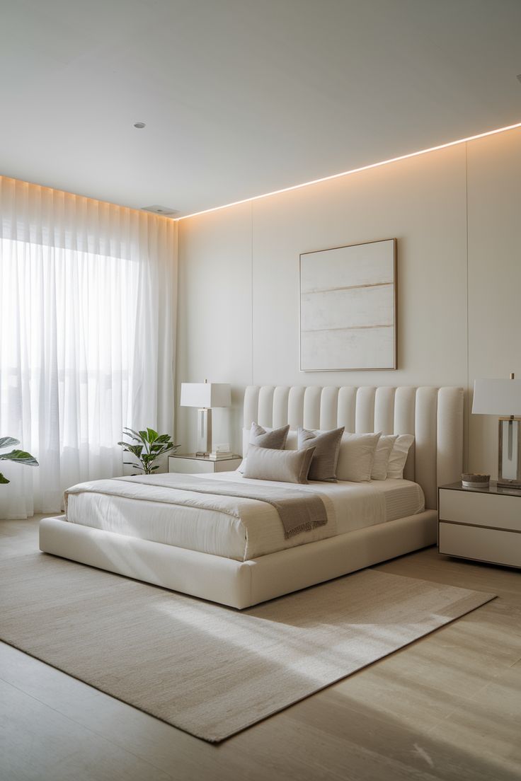 سرير - خشب ام دي اف- أبيض - متعدد المقاسات