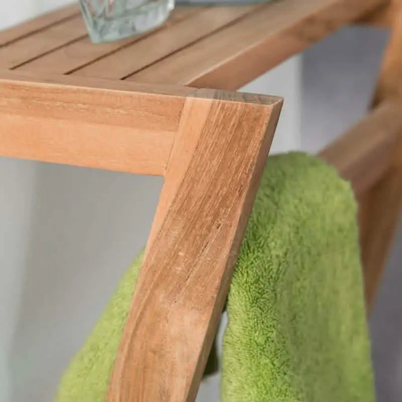 Hanger stand with shelf - NW - Wooden color - 40x18x90 cm