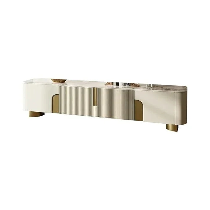 TV Unit - MDF Wood - White - 160x30x40 cm - Cataloug