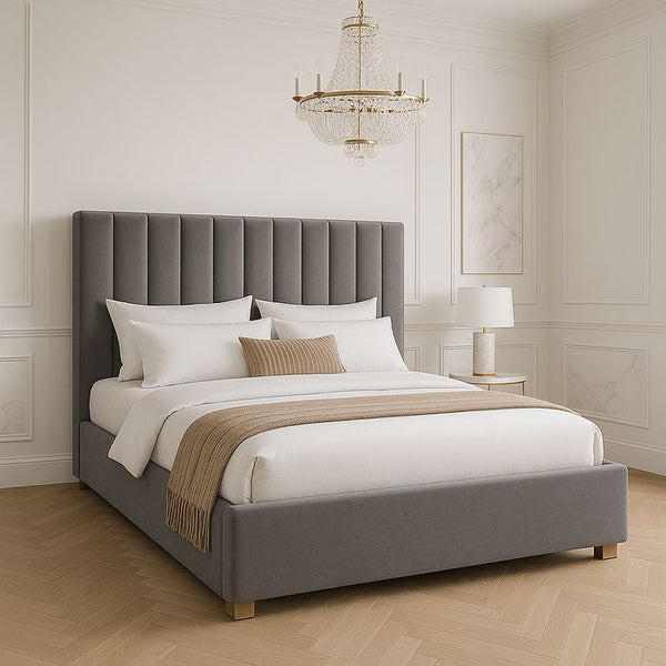 Bed-MDF Wood-Gray-Multi Size