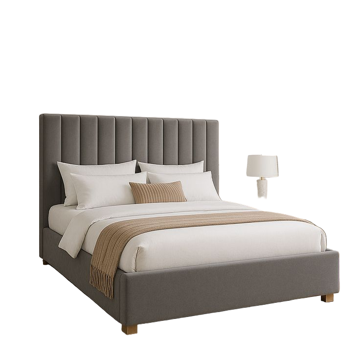 سرير - خشب ام دي اف - رمادي - متعدد المقاسات