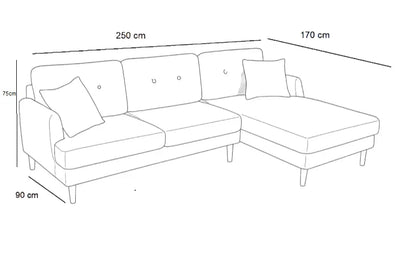 Sofa Beech Wood Linen Grey 250??170??90??75 cm - Cataloug