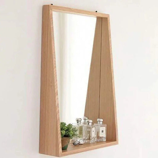 Mirror with shelf-NW-Wooden color -45x12x70 cm