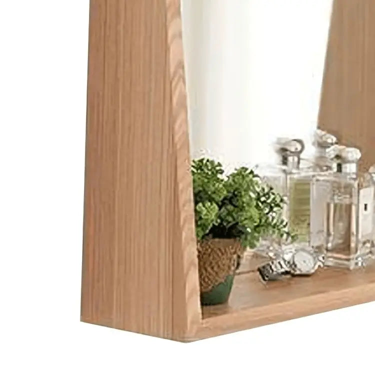 Mirror with shelf-NW-Wooden color -45x12x70 cm