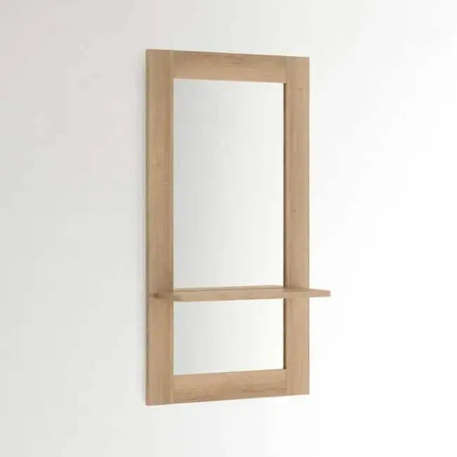 Mirror with shelf - NW - Wooden color - 47x12x125 cm