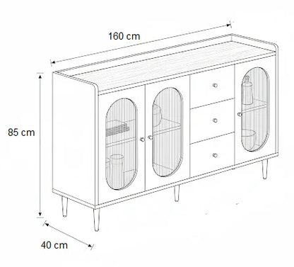 Buffet - MDF Wood - White - 160x40x85 cm