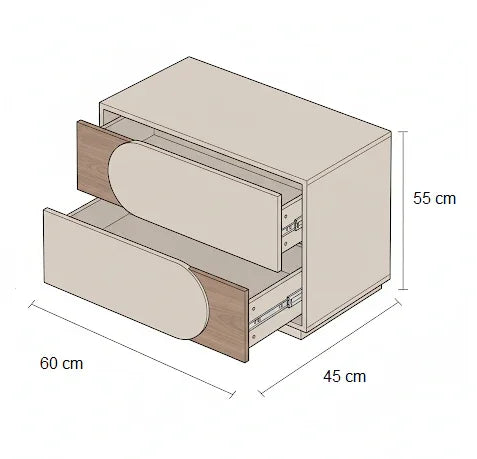 Commode - MDF Wood - Multi Color - 60x45x55 cm - Cataloug
