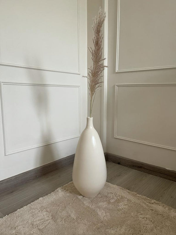 Pottery Vase-Pirde - Off White - 10x52 cm