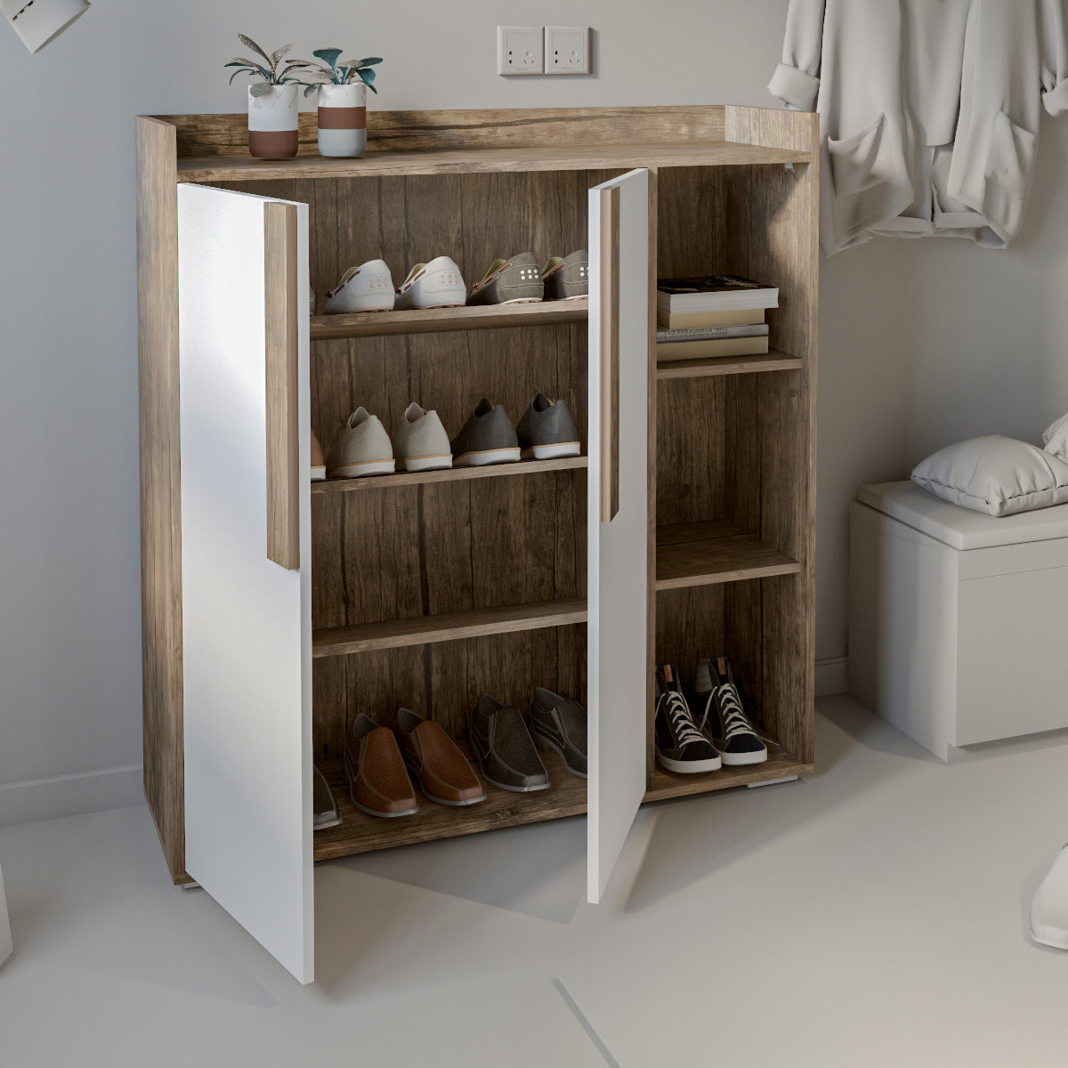 Shoe Cabinet - Multi Color - MDF - 122x115x35 cm