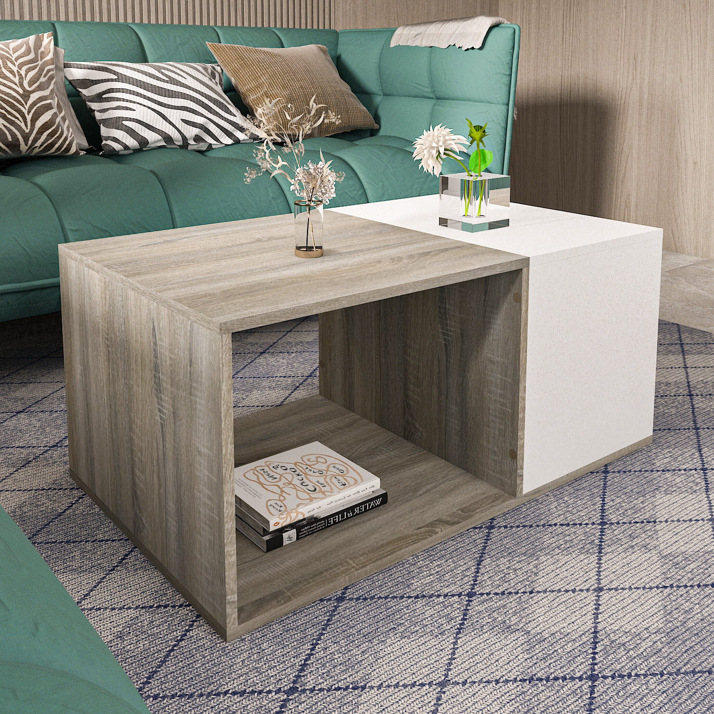 Coffee Table - Multi Color - MDF - 100x60x40 cm