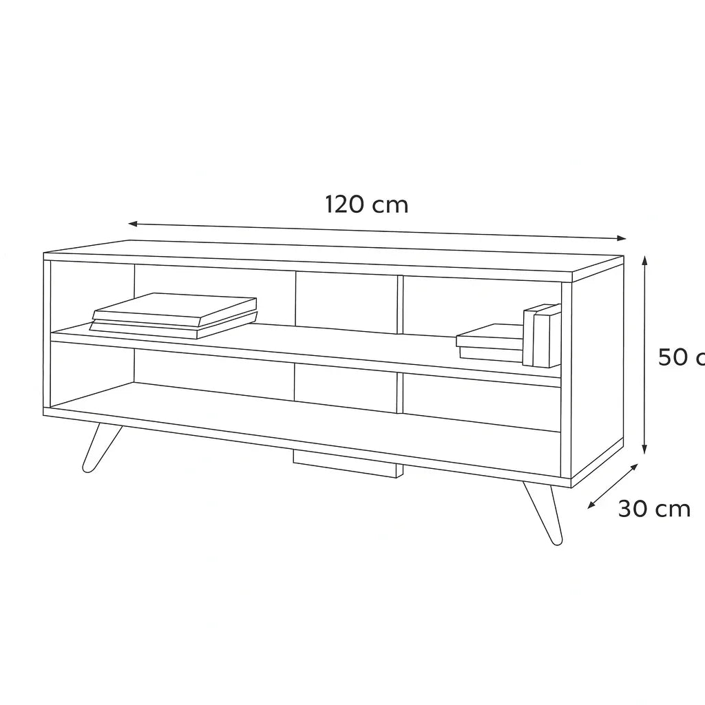 TV Unit - MDF Wood - Multi color - 120x30x50 - Cataloug