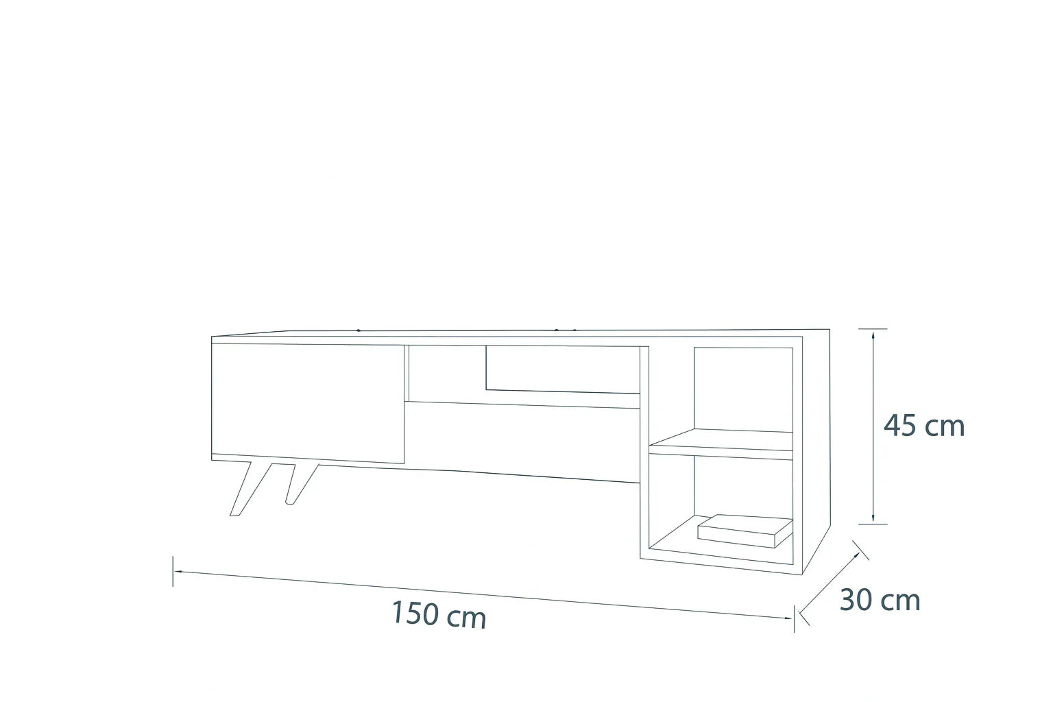 TV Unit - MDF Wood - Multi Color - 150x30x45 cm - Cataloug