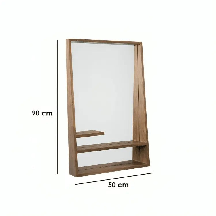 مرآة - لون خشبي - 50x11x90x سم
