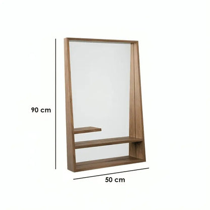 مرآة - لون خشبي - 50x11x90x سم