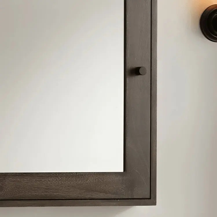 Mirror with storage unit -NW-Dark Brown-50x15x70 cm