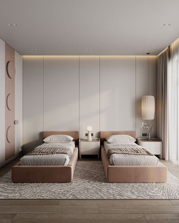 Bed-MDF Wood-pink-MultiSize