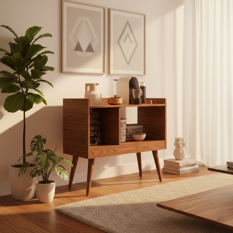 Coffee Corner - MDF and Beech Wood - Multicolors -80x80x40 cm