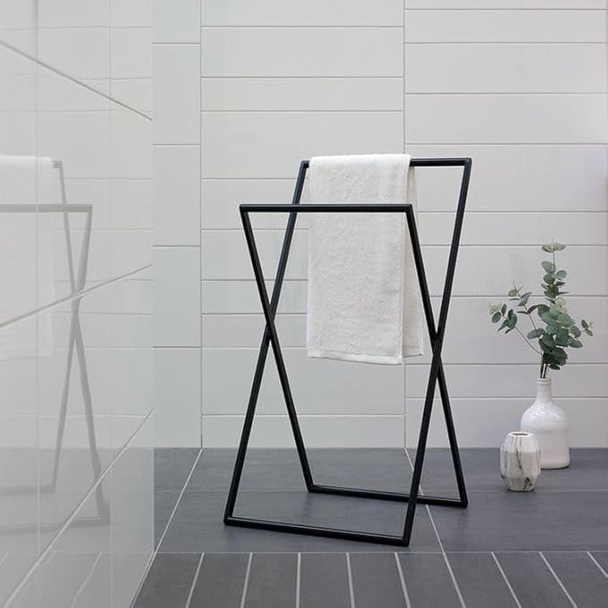Towel Holder - Metal - Black - 60 x 45 x 80 cm