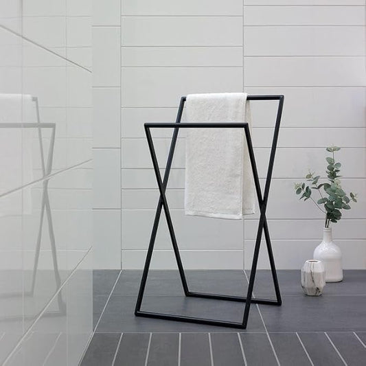 Towel Holder - Metal - Black - 60 x 45 x 80 cm