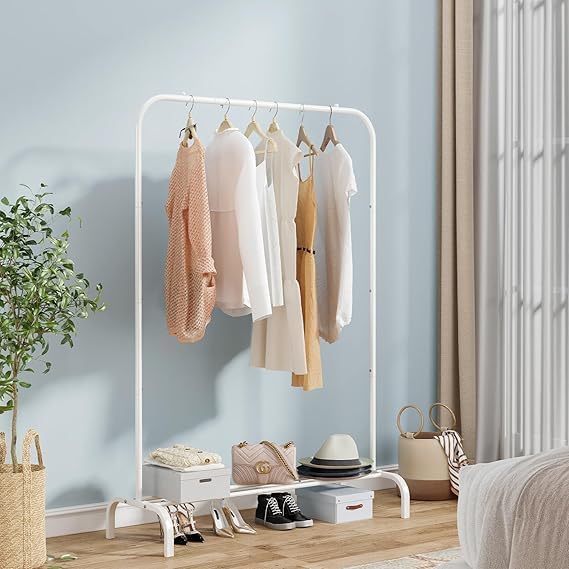 Clothes Hanger - Metal - Aura White - 150 x 110 x 35 cm