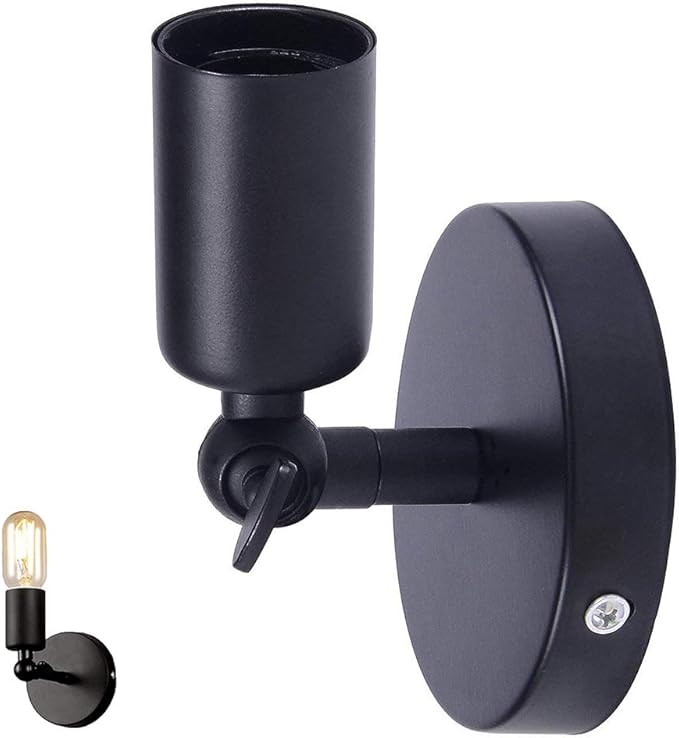 لمبه حائط - معدن حديد - أسود - 6×6×10 سم